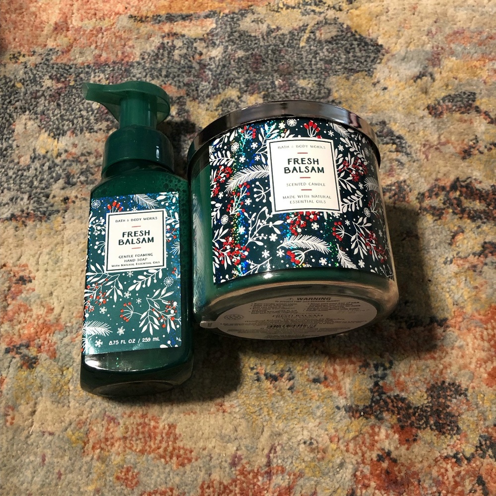 Bath and Body Work Candle and Foaming Soap